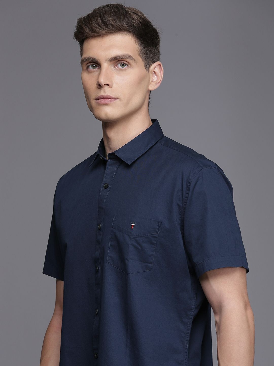 

Louis Philippe Sport Slim Fit Pure Cotton Shirt, Navy blue