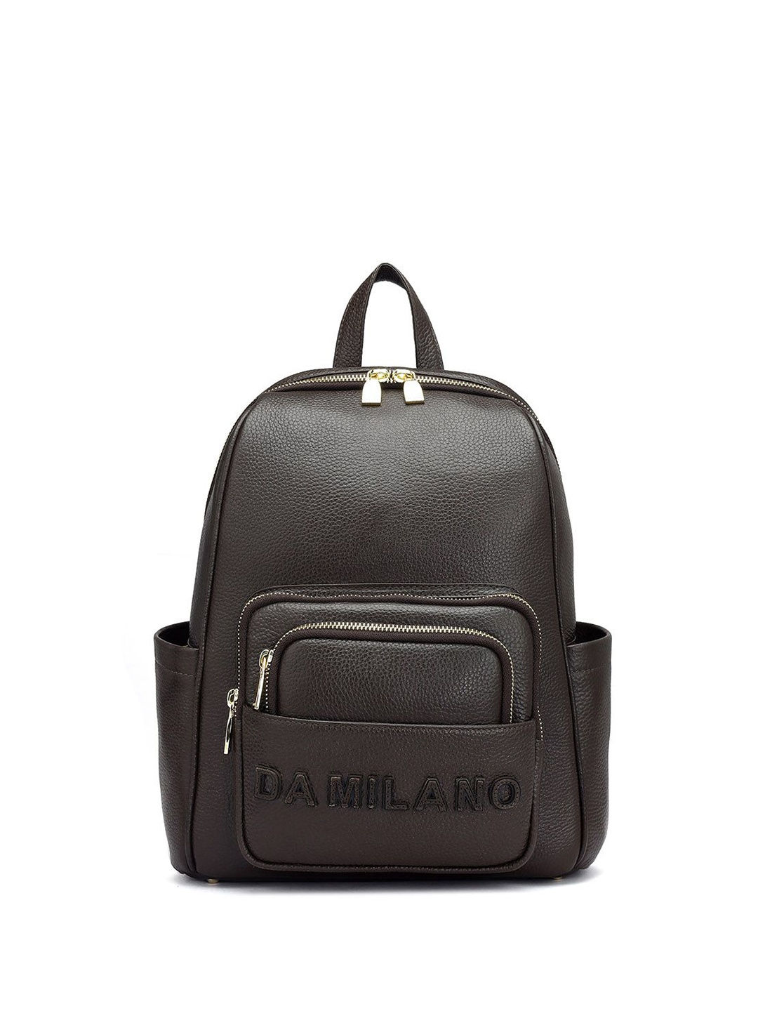 

Da Milano Women Brand Logo Backpack, Brown