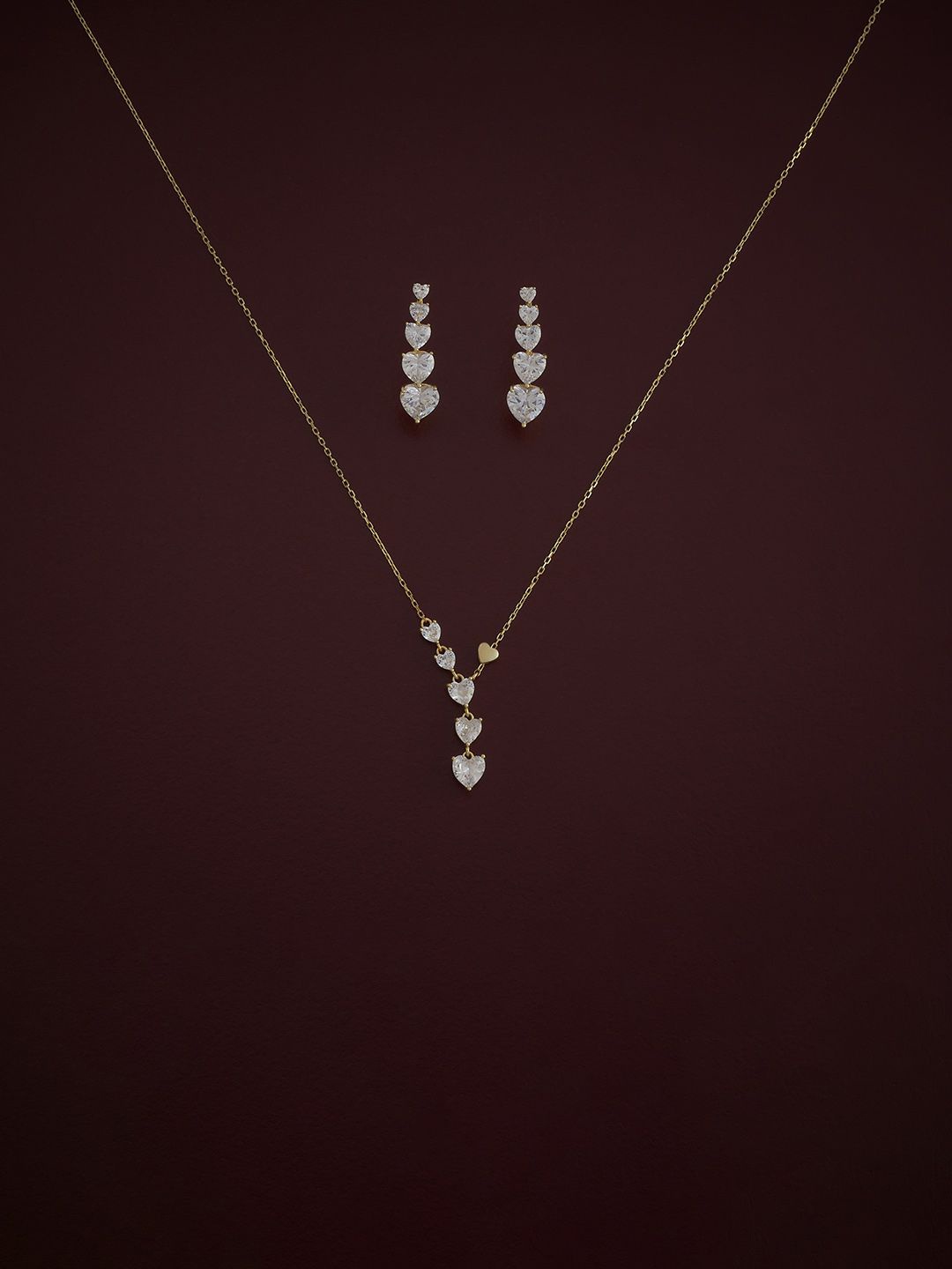 

Kushal's Fashion Jewellery Silver Gold Plated CZ-Stone Studded Jewellery Set