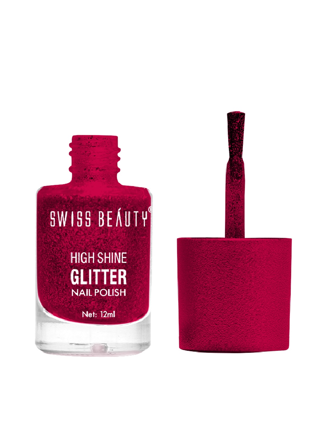 

SWISS BEAUTY High Shine Glitter Nail Polish-05, Maroon