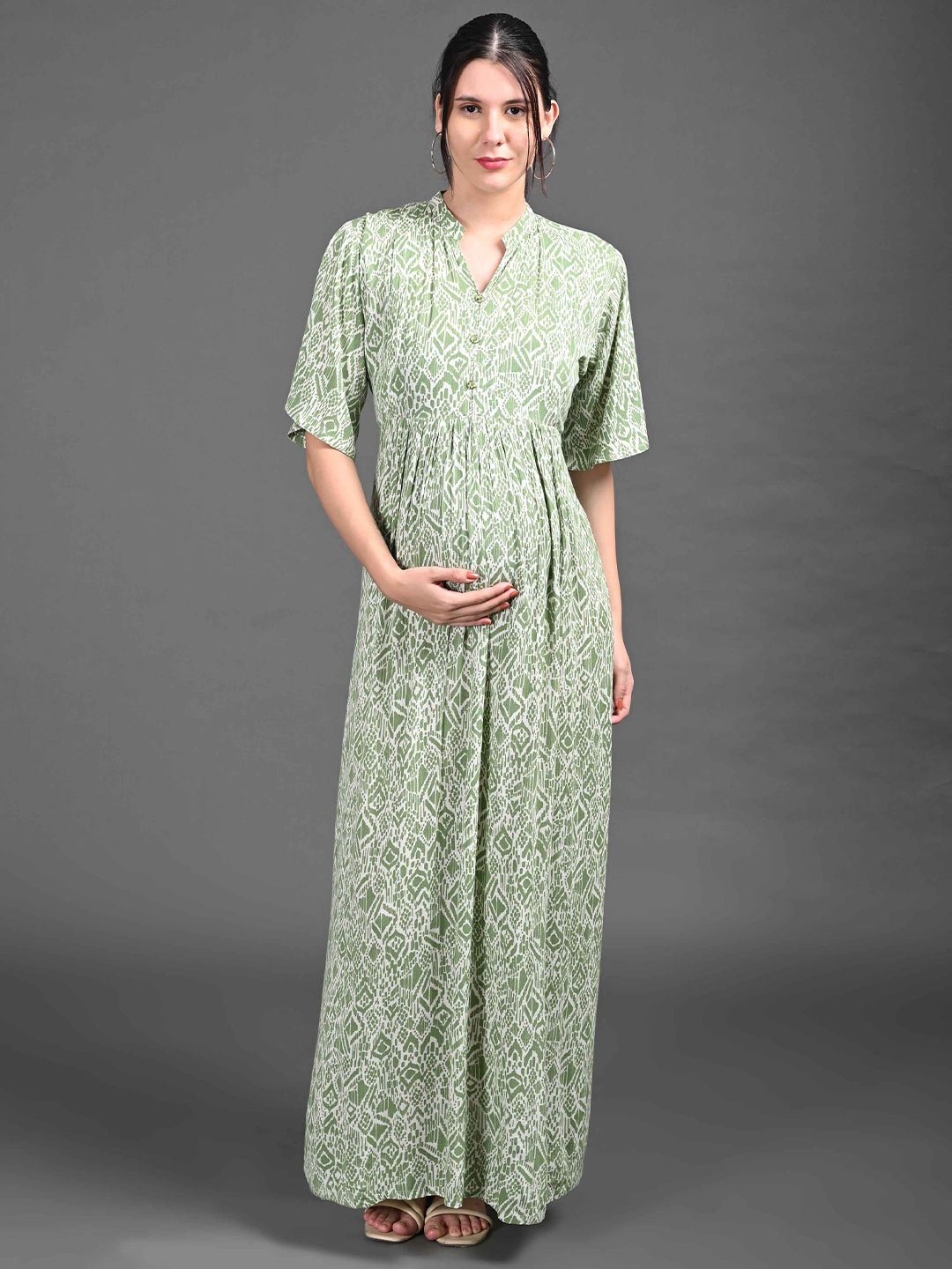 

GOLDSTROMS Floral Print Maternity Maxi Dress, Green