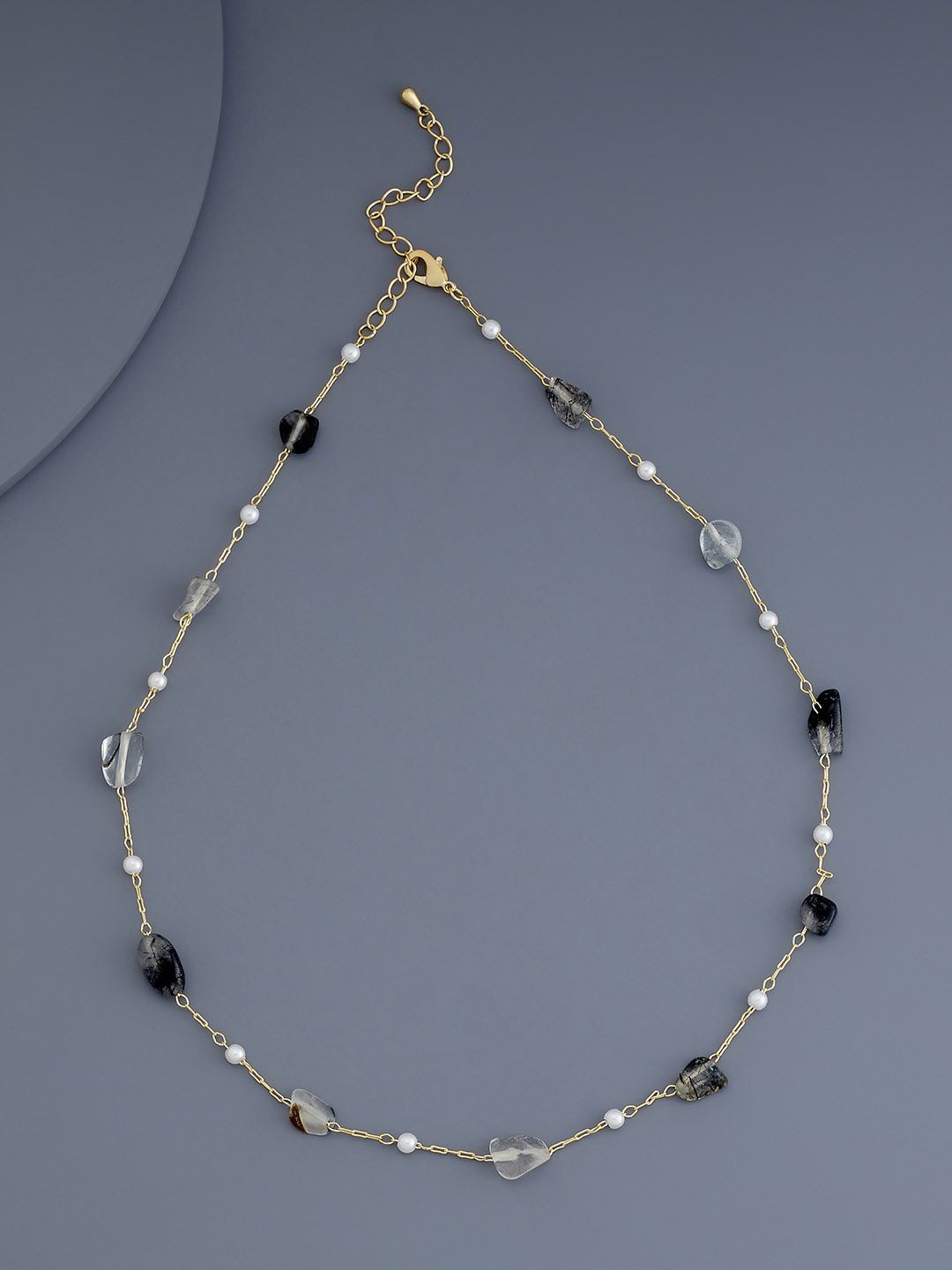 

Kushal's Fashion Jewellery Copper Gold-Plated Necklace, Grey