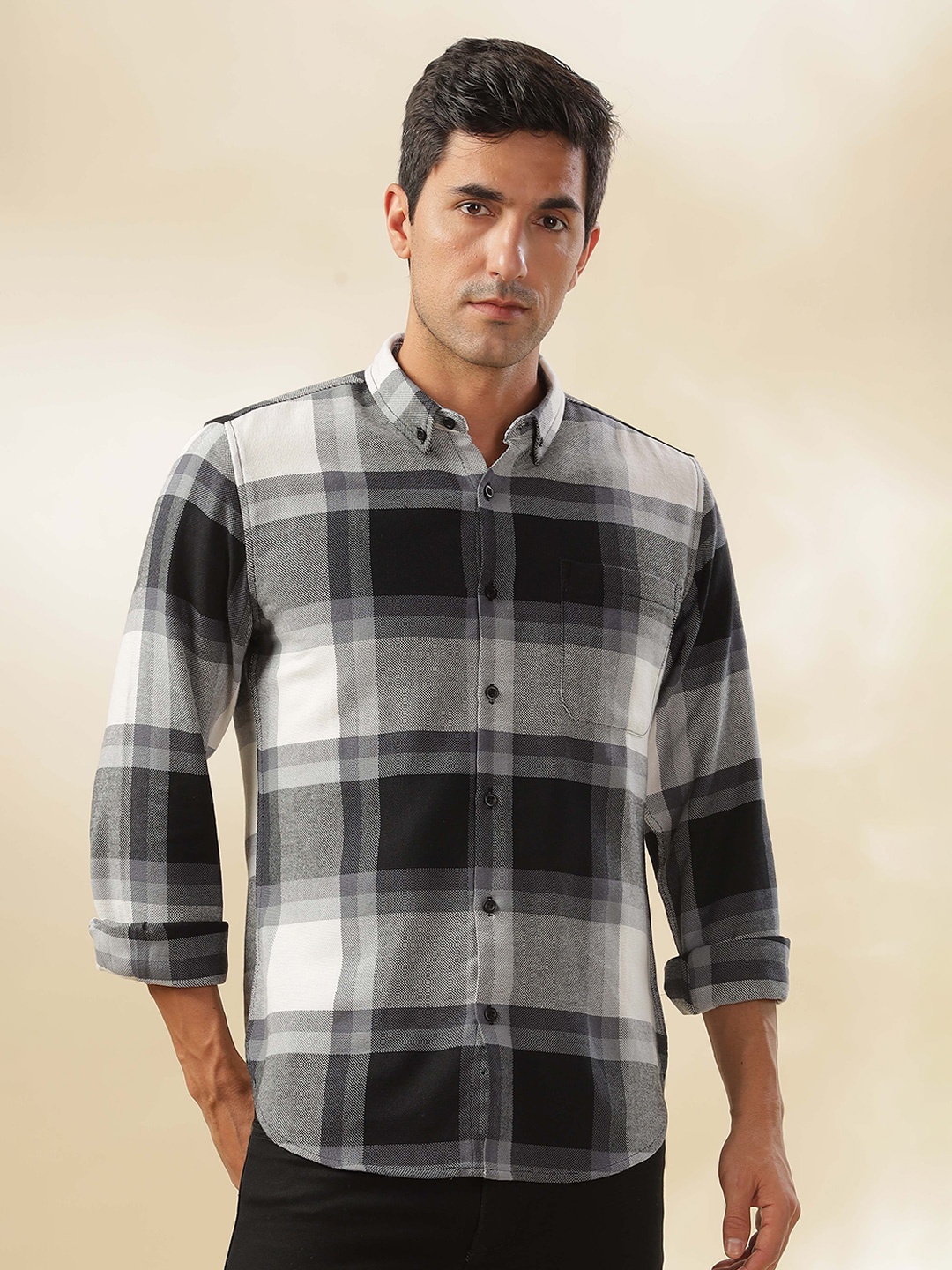 

HERE&NOW Men Slim Fit Opaque Checked Casual Shirt, Multi