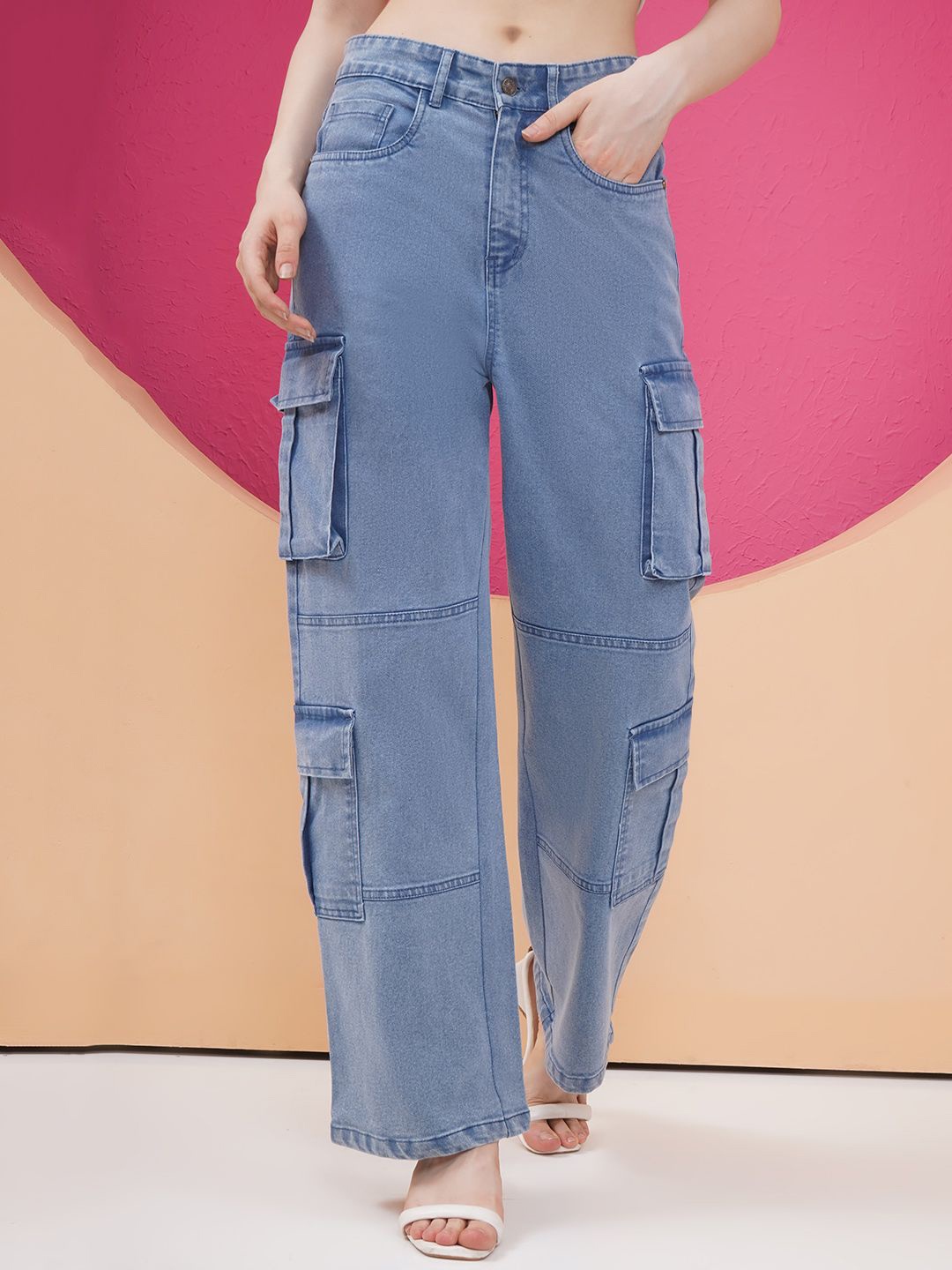 

PUELLA Women Flared High-Rise Light Fade Stretchable Jeans, Blue