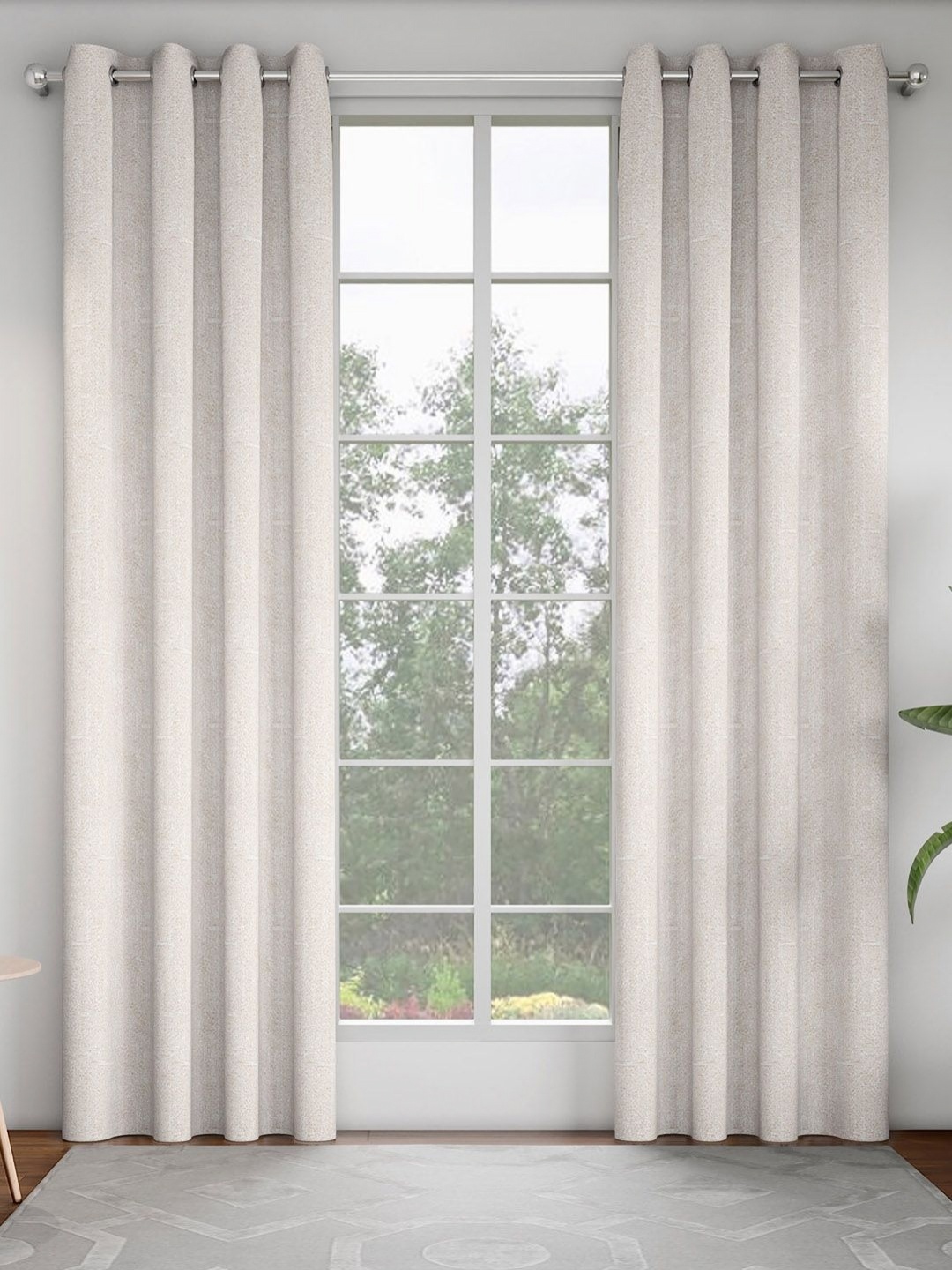 

GM Off White Set of 2 Room Darkening Door Curtain