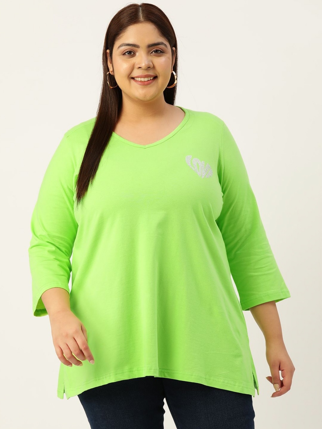 

theRebelinme Women V-Neck T-shirt, Green