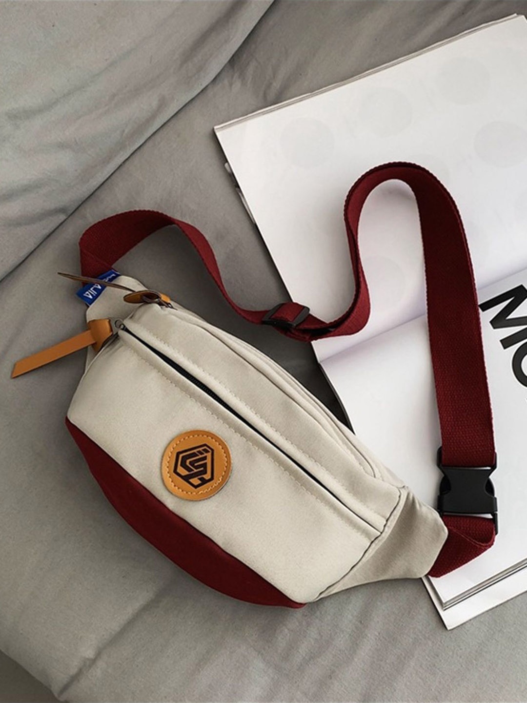 

StyleCast Beige Solid Crossbody Bag