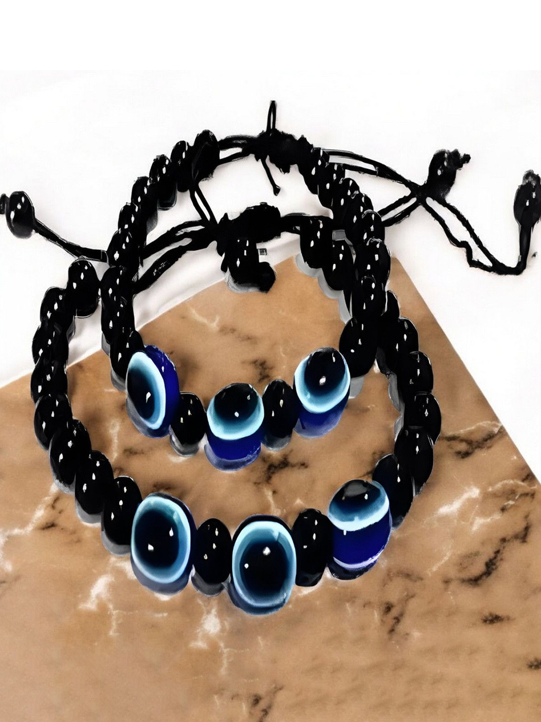 

RUHI COLLECTION Unisex 2 Onyx Charm Bracelet, Black