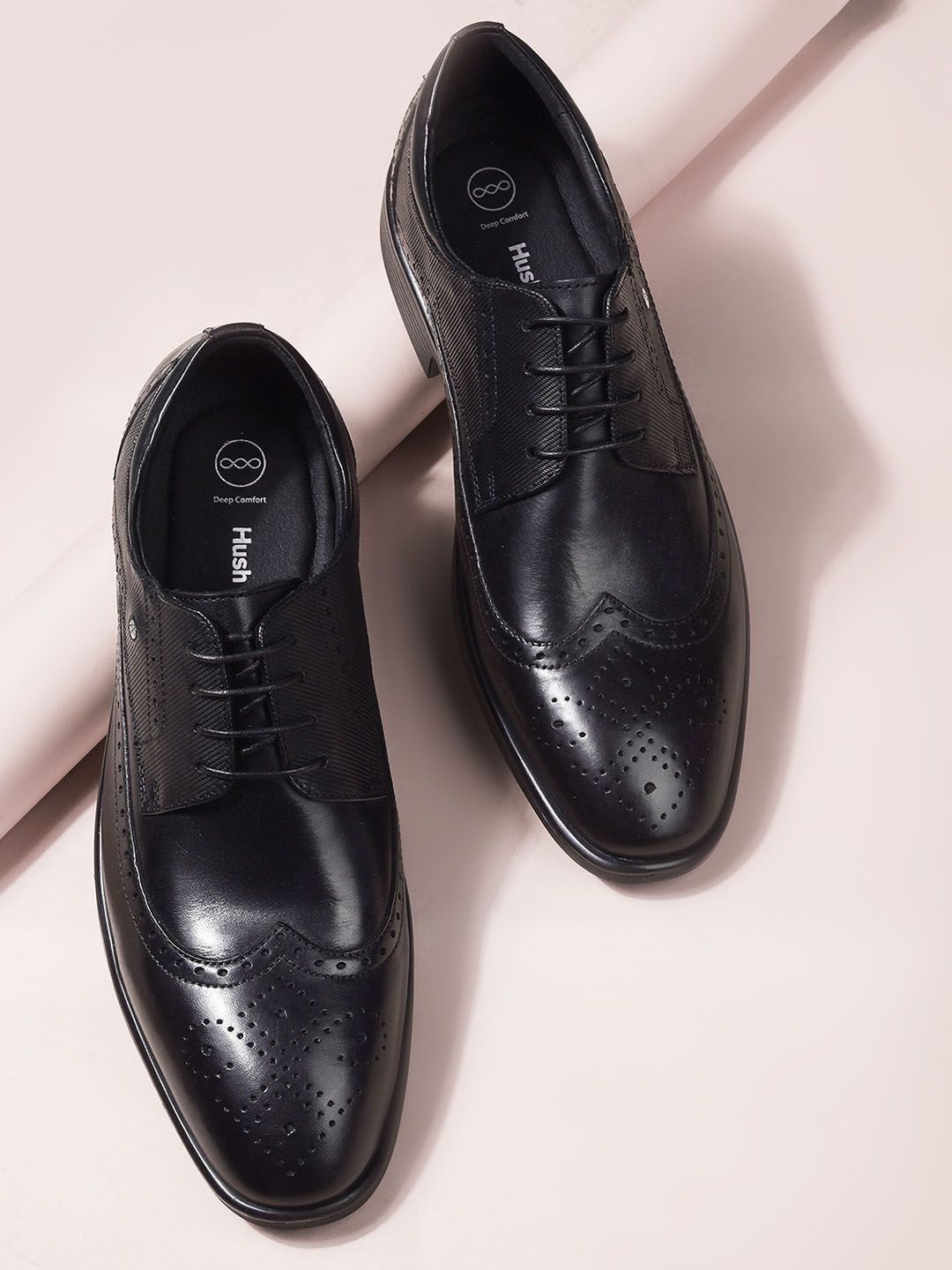 

Hush Puppies Men Formal Brogues Shoes, Black