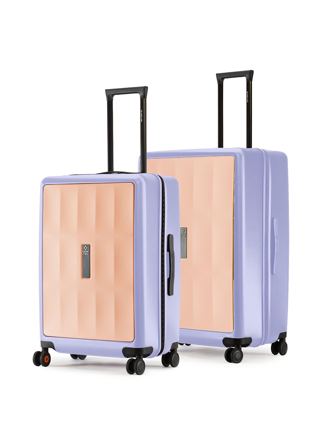 

Nasher Miles Zanzibar Polycarbonate Set of 2 M/L Peach Lavender Trolley Bags (65-75 cm)