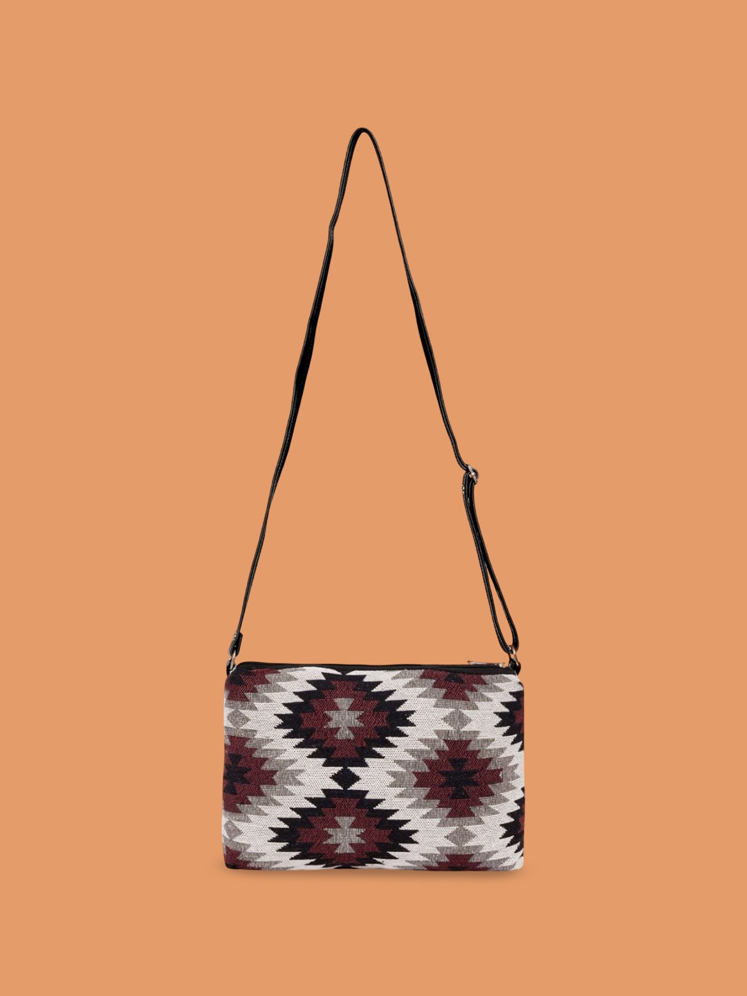 

LIKE STYLE Ethnic Motifs Sling Bag, White