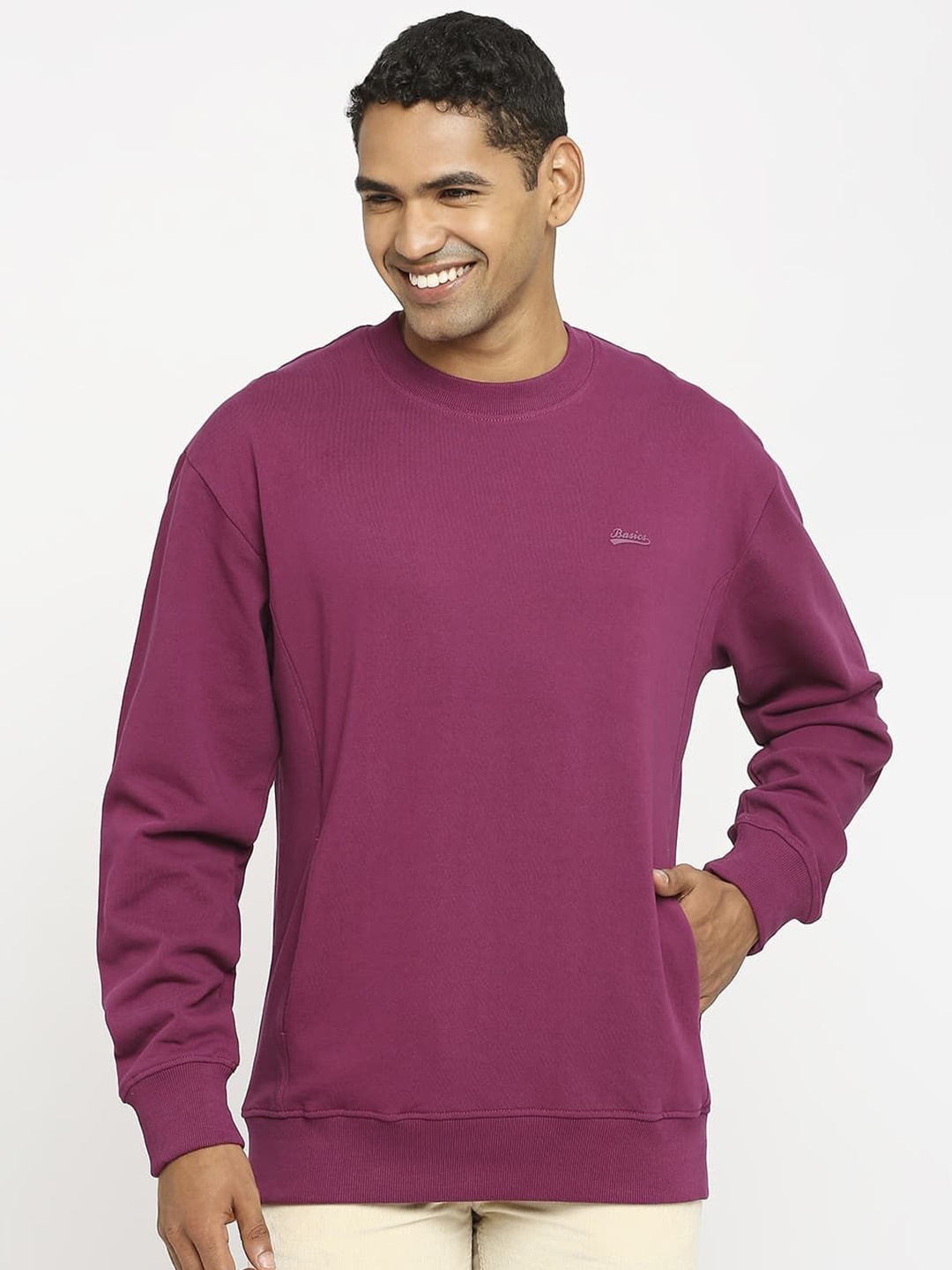 

Basics Men Sweatshirt, Pink