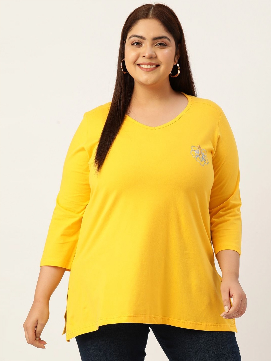 

theRebelinme Women V-Neck T-shirt, Yellow