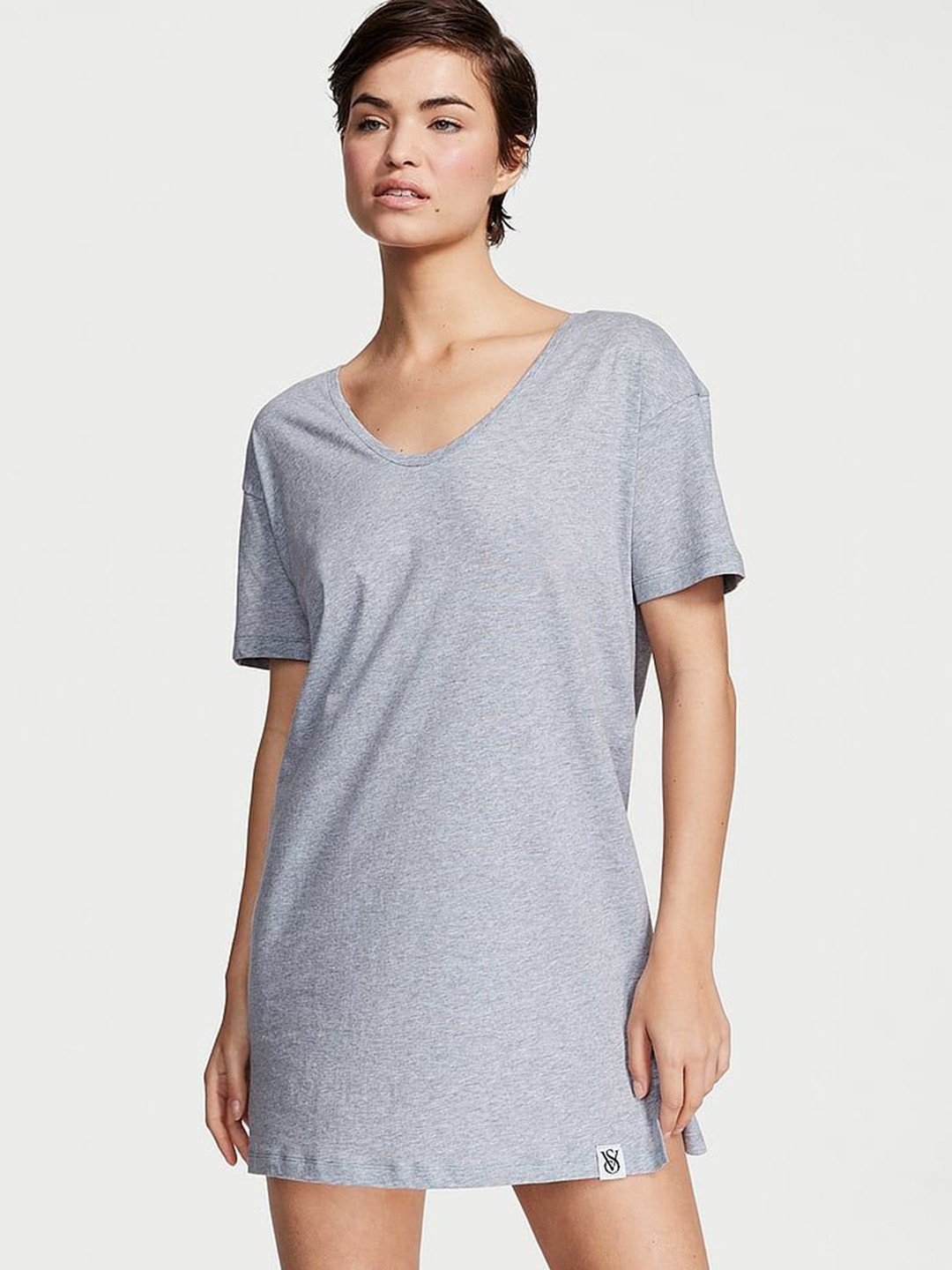 

Victoria's Secret Oversize Fit Pure Cotton Lounge Tshirt, Grey