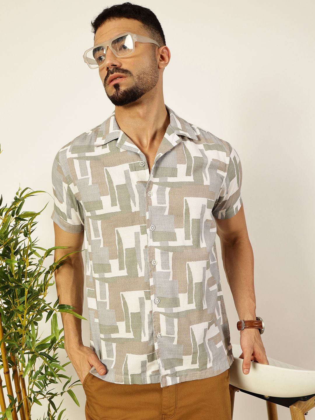 

VALEN CLUB Men Premium Opaque Party Shirt, Brown