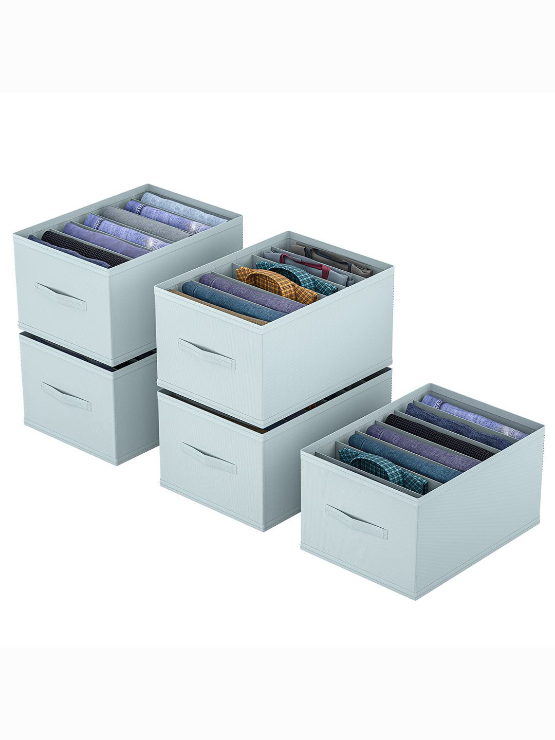 

Kuber Industries Grey Set of 5 Regular Drawer Organiser Organisers
