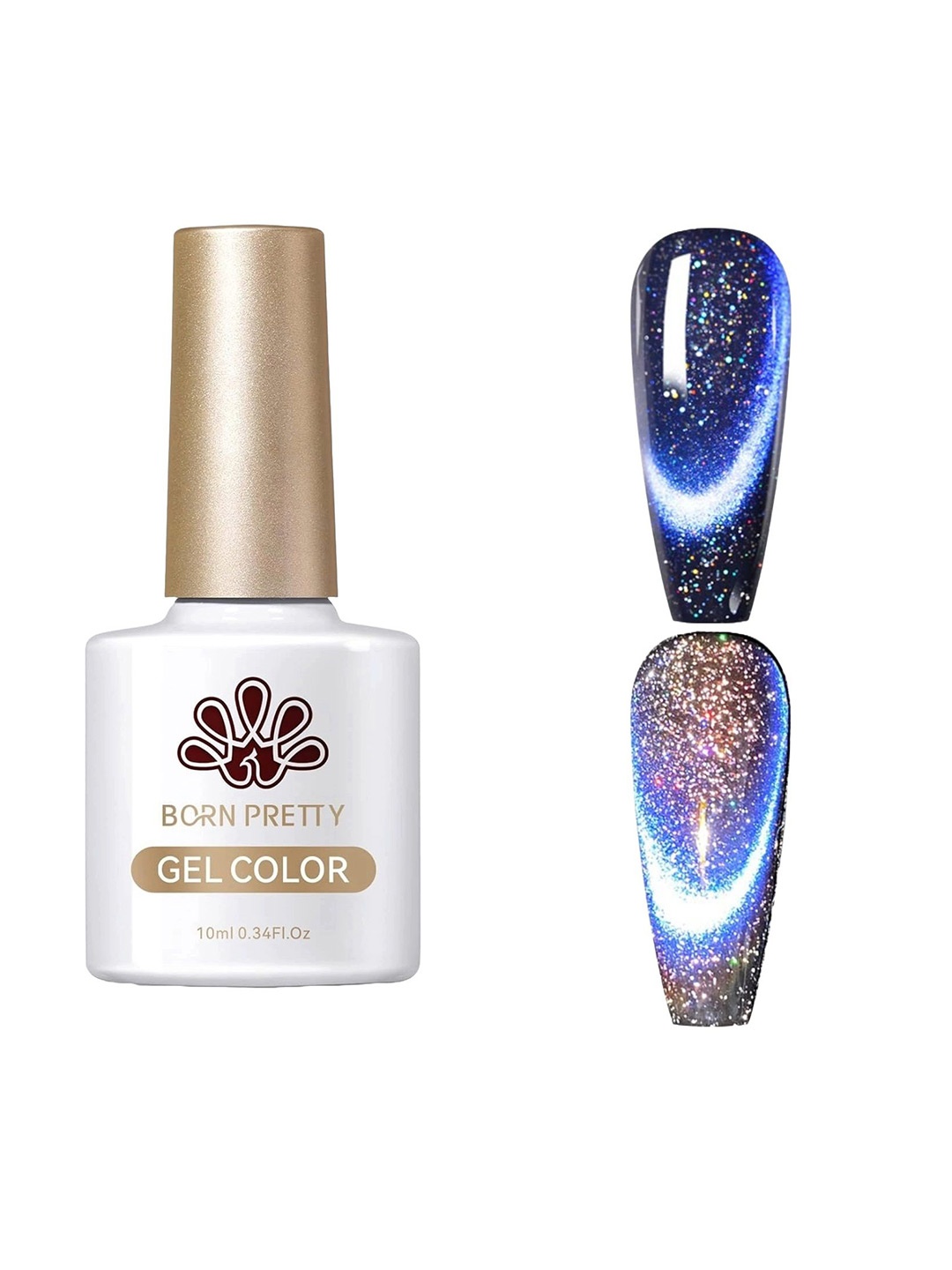 

BORN PRETTY 9D Magnetic Long Lasting Gel Nail Polish 10ml - MR06, Blue