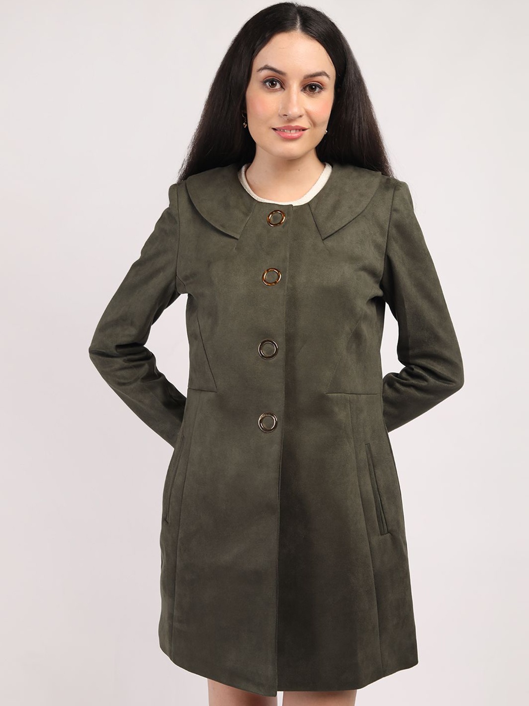 

The Roadster Lifestyle Co Single Breasted Overcoat, Olive