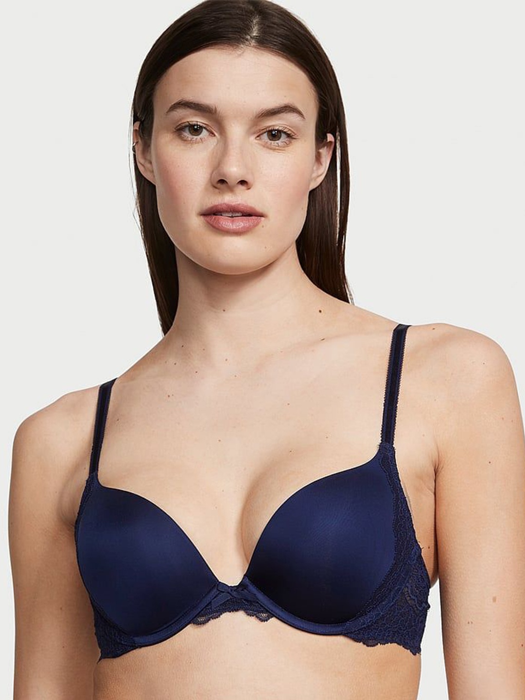 

Victoria's Secret Bra Half Coverage Underwired Heavily Padded, Blue