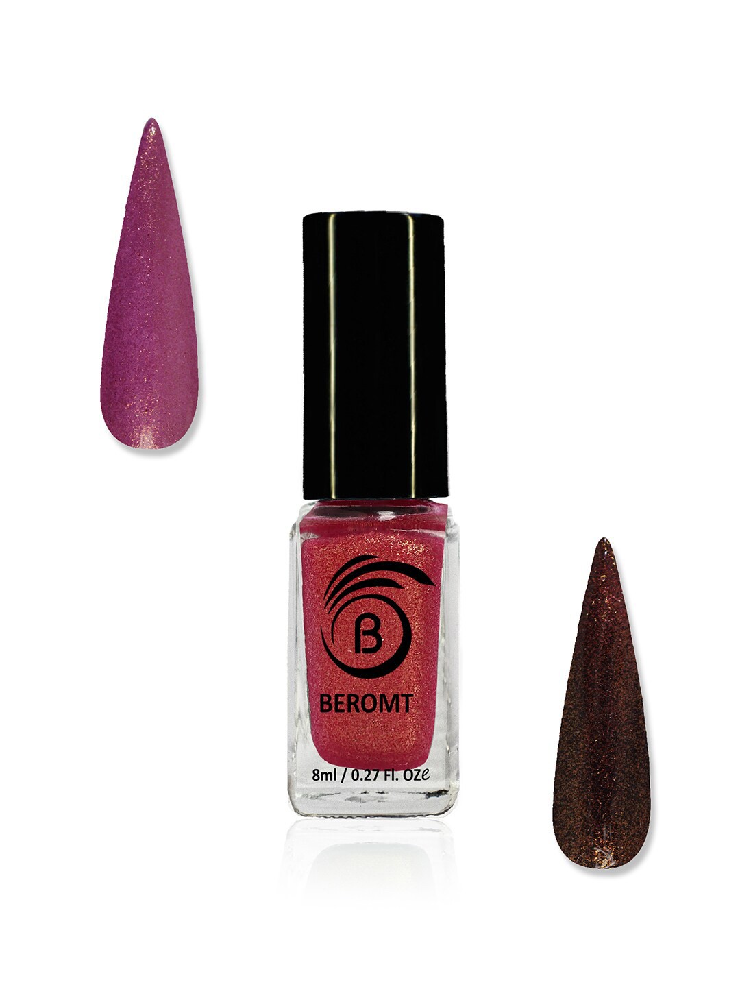 

BEROMT Cruelty-Free Shimmery Gel Effect Diamond Nail Polish 8 ml - Heart Diamond 815, Pink