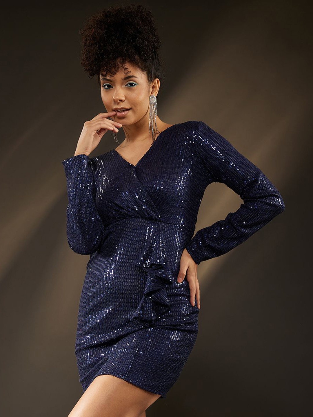 

The Roadster Lifestyle Co Embellished A-Line Mini Dress, Blue