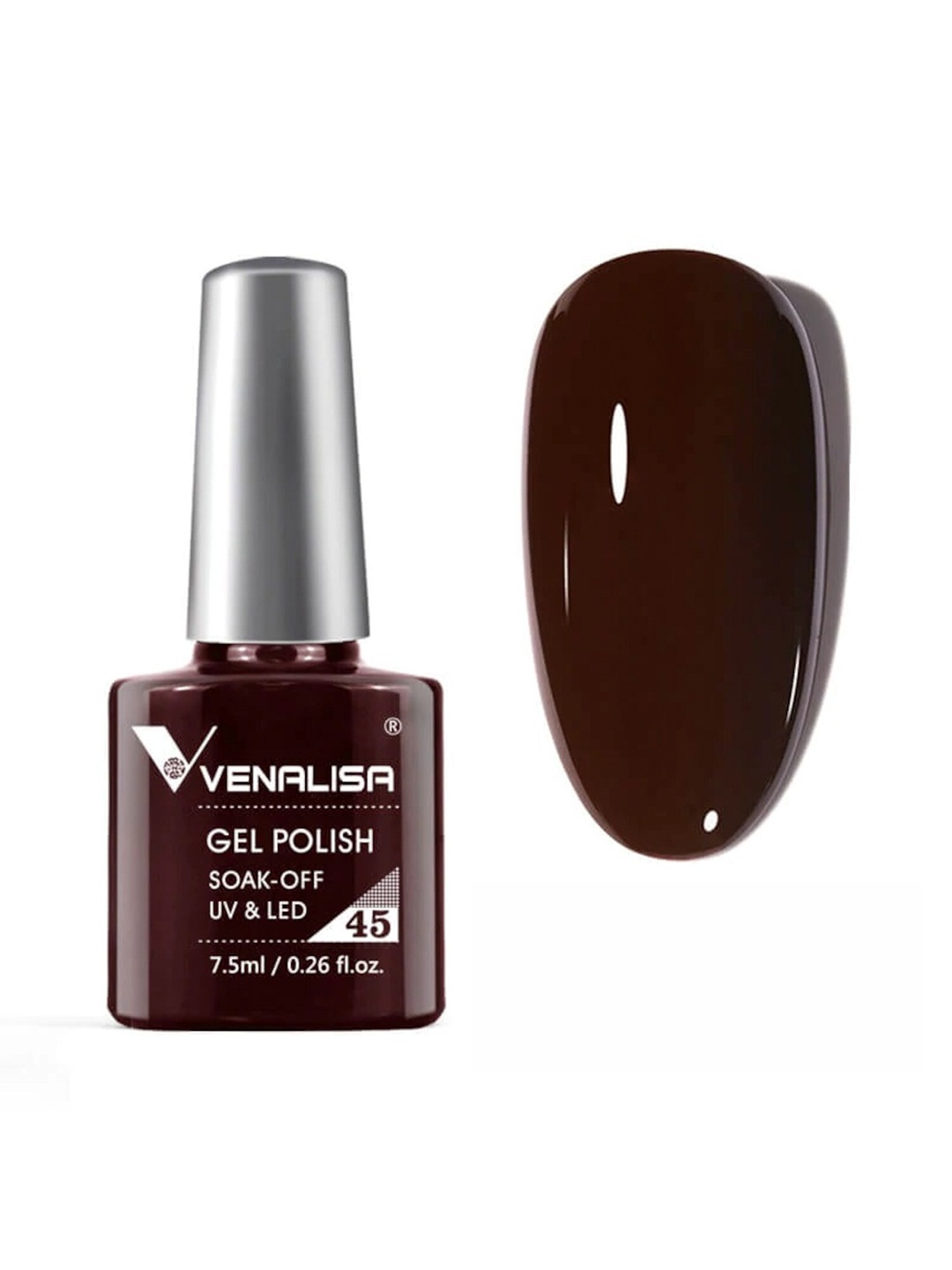 

VENALISA Soak-Off UV LED Long-Wearing Gel Nail Polish - Shade 45, Maroon