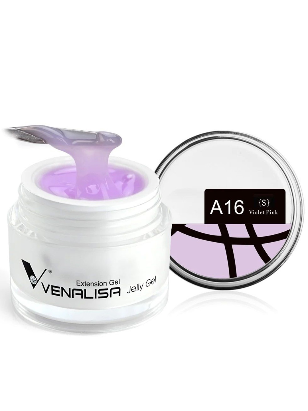 

VENALISA UV Sculpture Nail Extension Hard Jelly Builder Gel - 15 ml - Violet Pink A16 (S), Purple