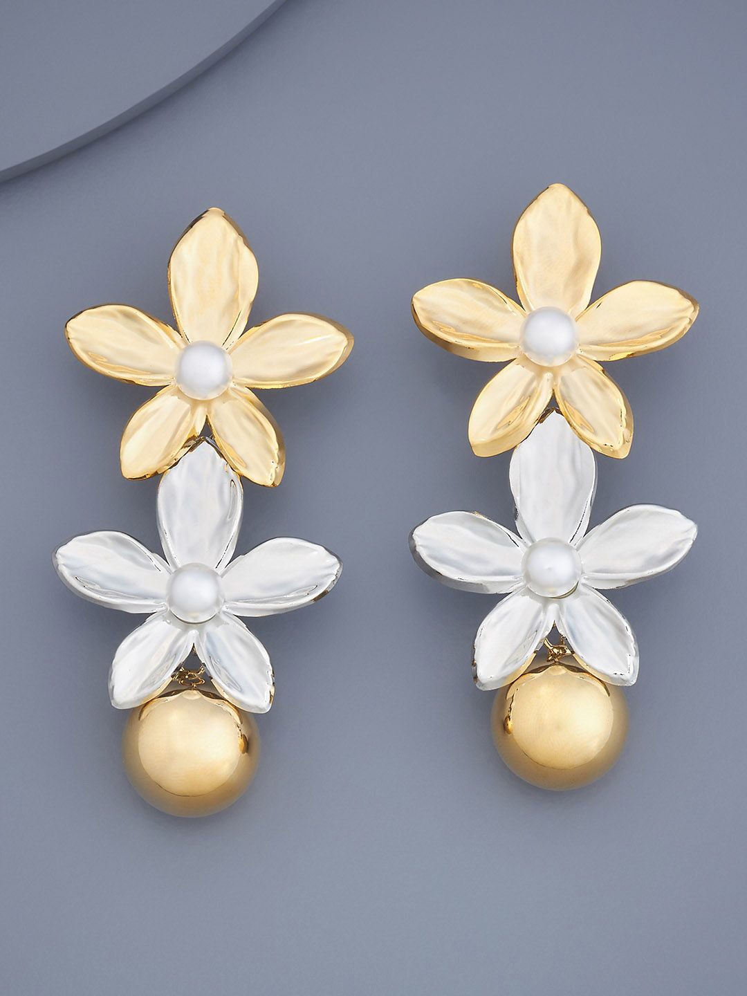 

Kushal's Fashion Jewellery Floral Drop Earrings, White