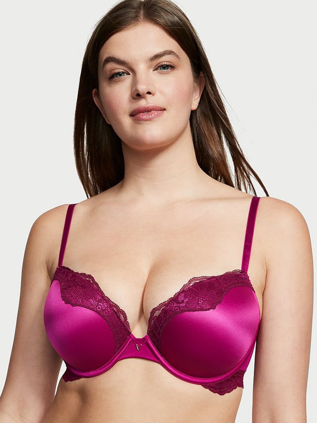 

Victoria's Secret Bra Half Coverage Underwired Heavily Padded, Pink