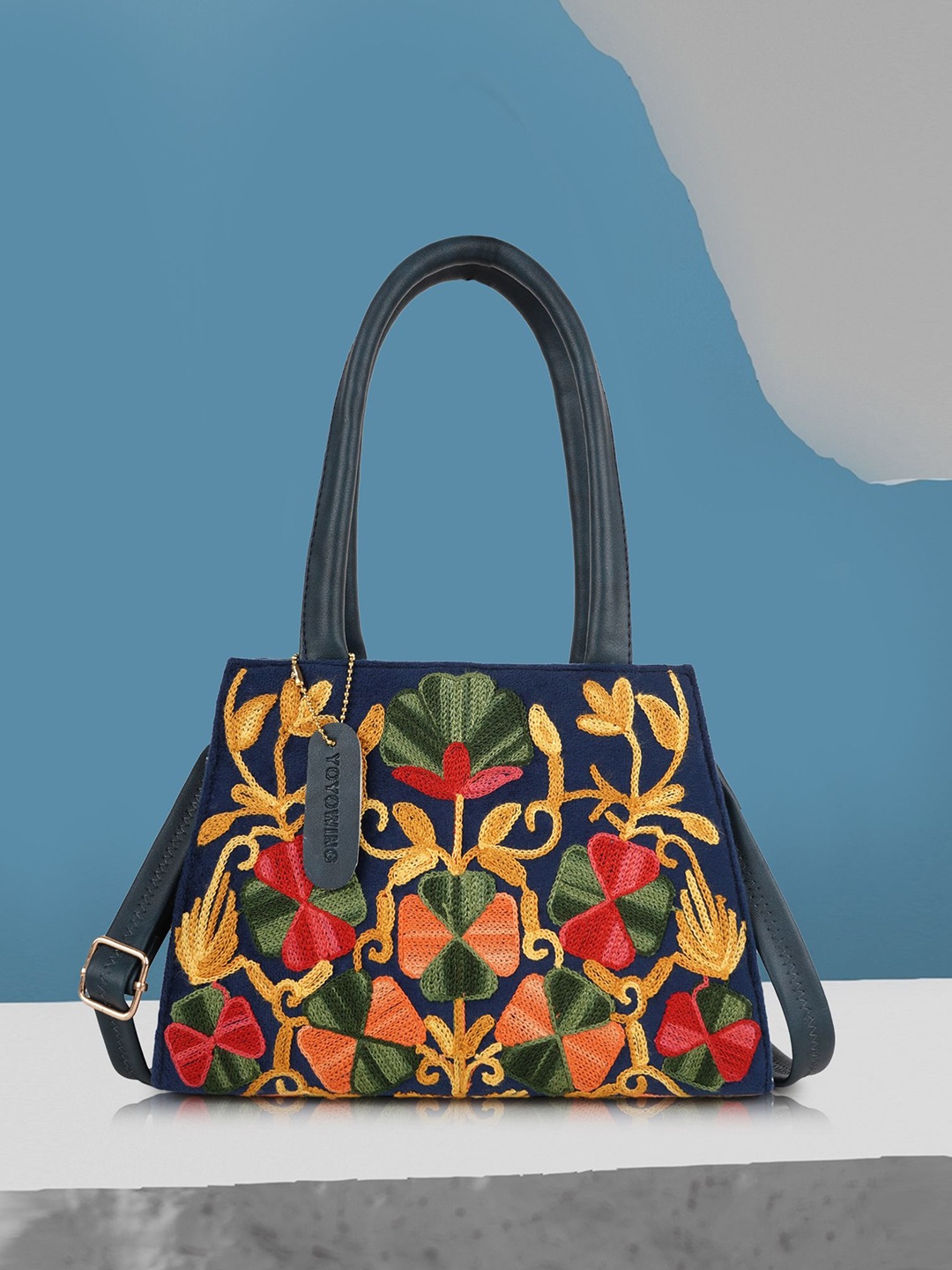

YOYOWING Colourblocked Shopper Shoulder Bag, Navy blue