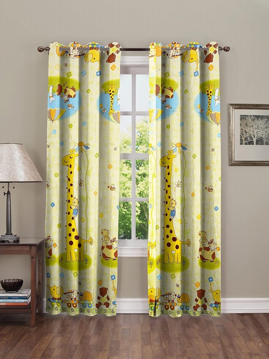 

Aura Yellow & Green Set of 2 Quirky Door Curtain