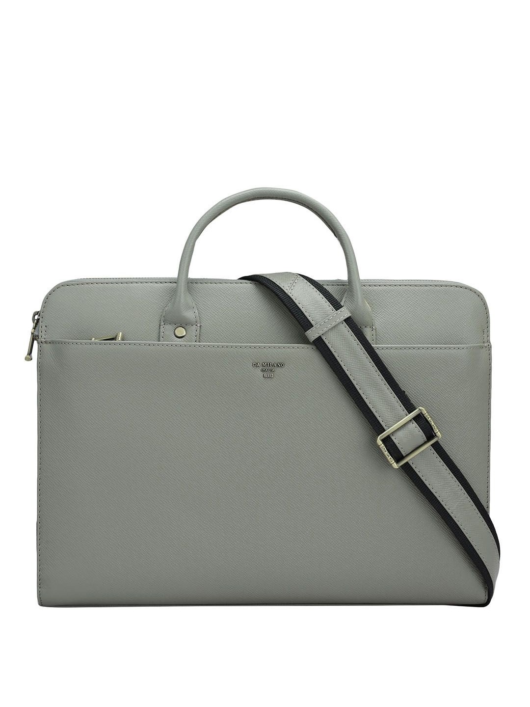 

Da Milano Unisex Leather Laptop Bag, Grey