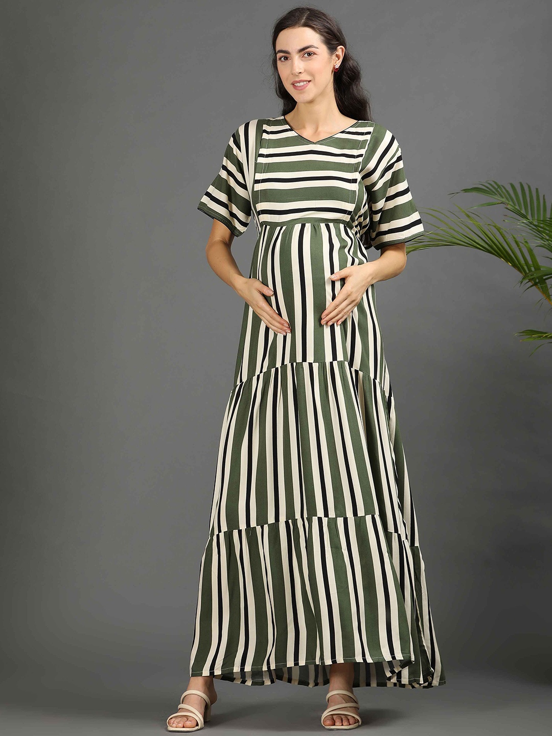 

GOLDSTROMS Print Maternity Maxi Dress, Green