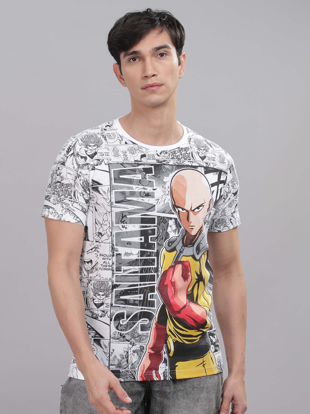 

TOMHIDDLE Men Printed Applique T-shirt, White