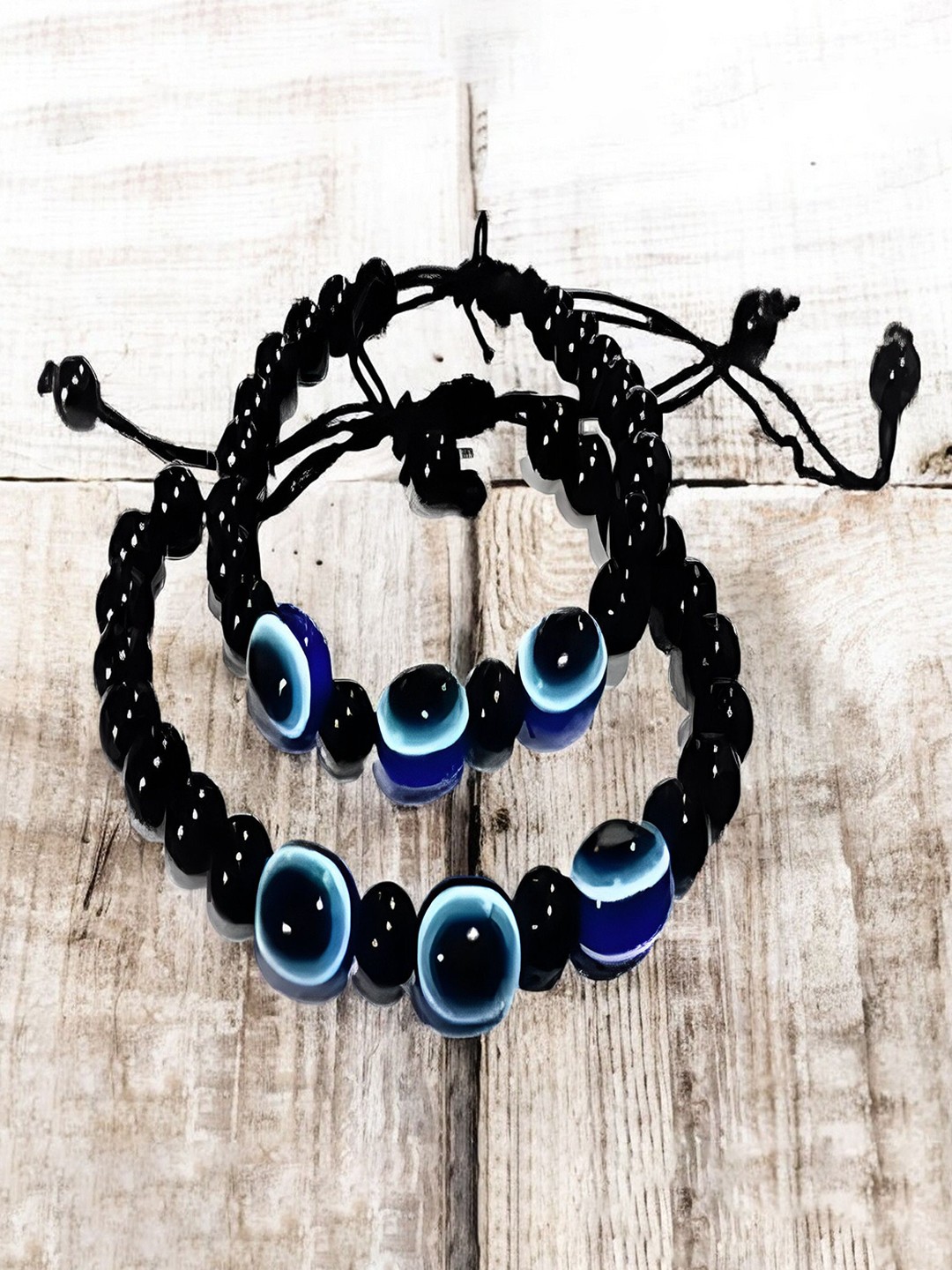 

RUHI COLLECTION Unisex 2 Onyx Charm Bracelet, Black