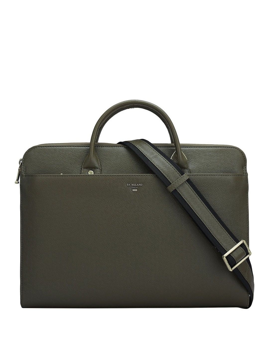 

Da Milano Unisex Leather Laptop Bag, Green