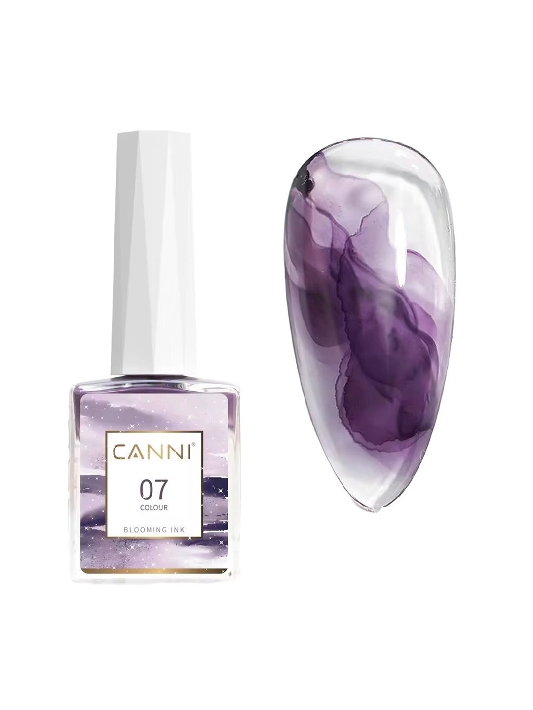 

CANNI Liquid Smoke Bubble Varnish Gradient Painting Nail Polish Ink 07, Purple