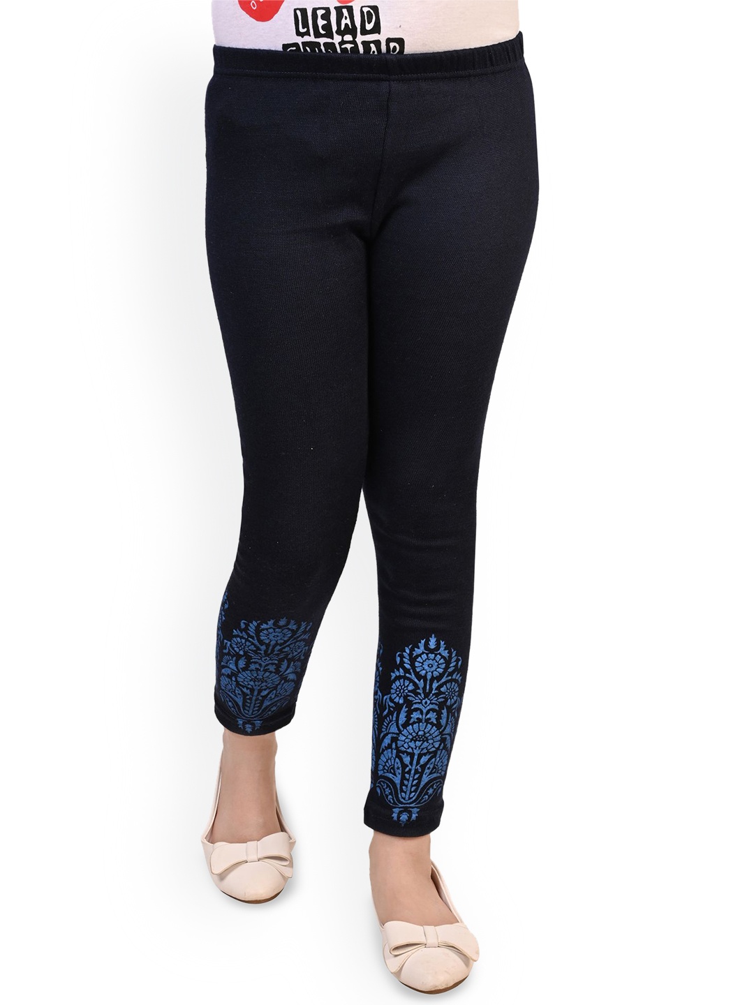

BAESD Girls Printed Ankle-Length Leggings, Navy blue