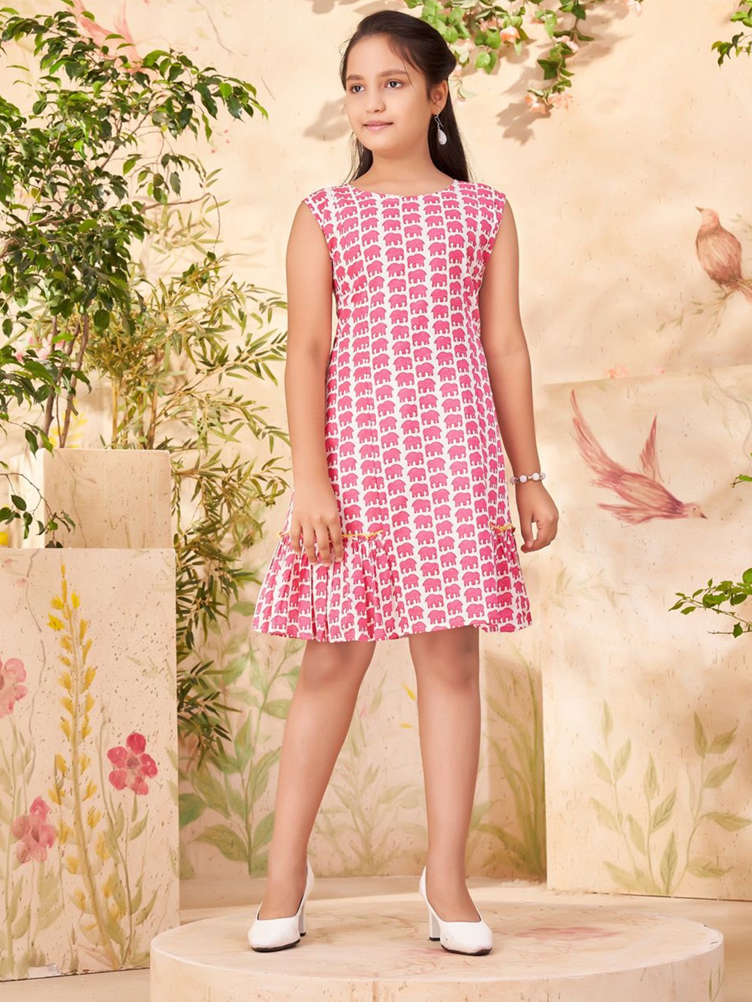 

HERE&NOW Floral Print A-Line Dress, Pink