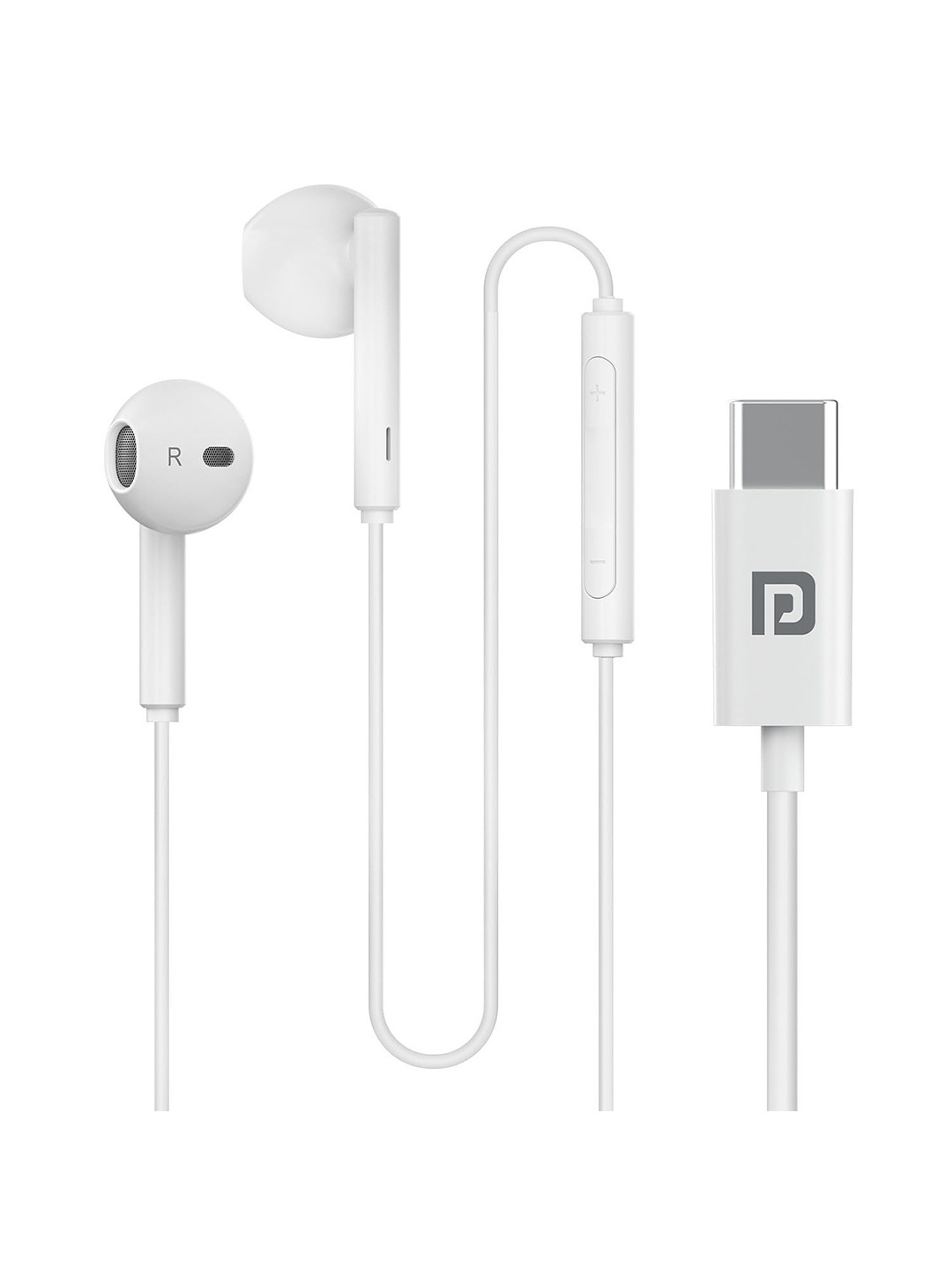 

Portronics Ear Type C Wired Earphones with HD Mic Headphones, White