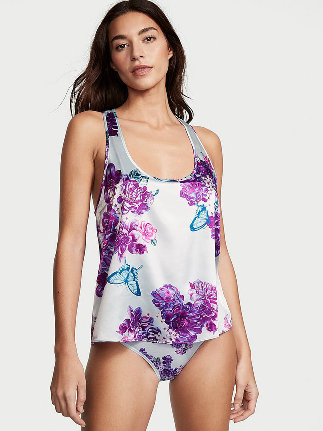 

Victoria's Secret Printed Sleeveless Tank Top, White