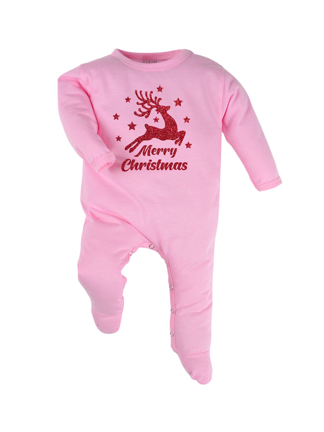 

FFLIRTYGO Kids Printed Cotton Sleepsuit, Pink