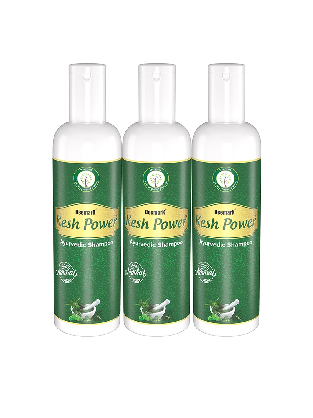 

DEEMARK Set Of 3 Kesh Power Ayurvedic Shampoo With Shikakai - 100 ml Each, White