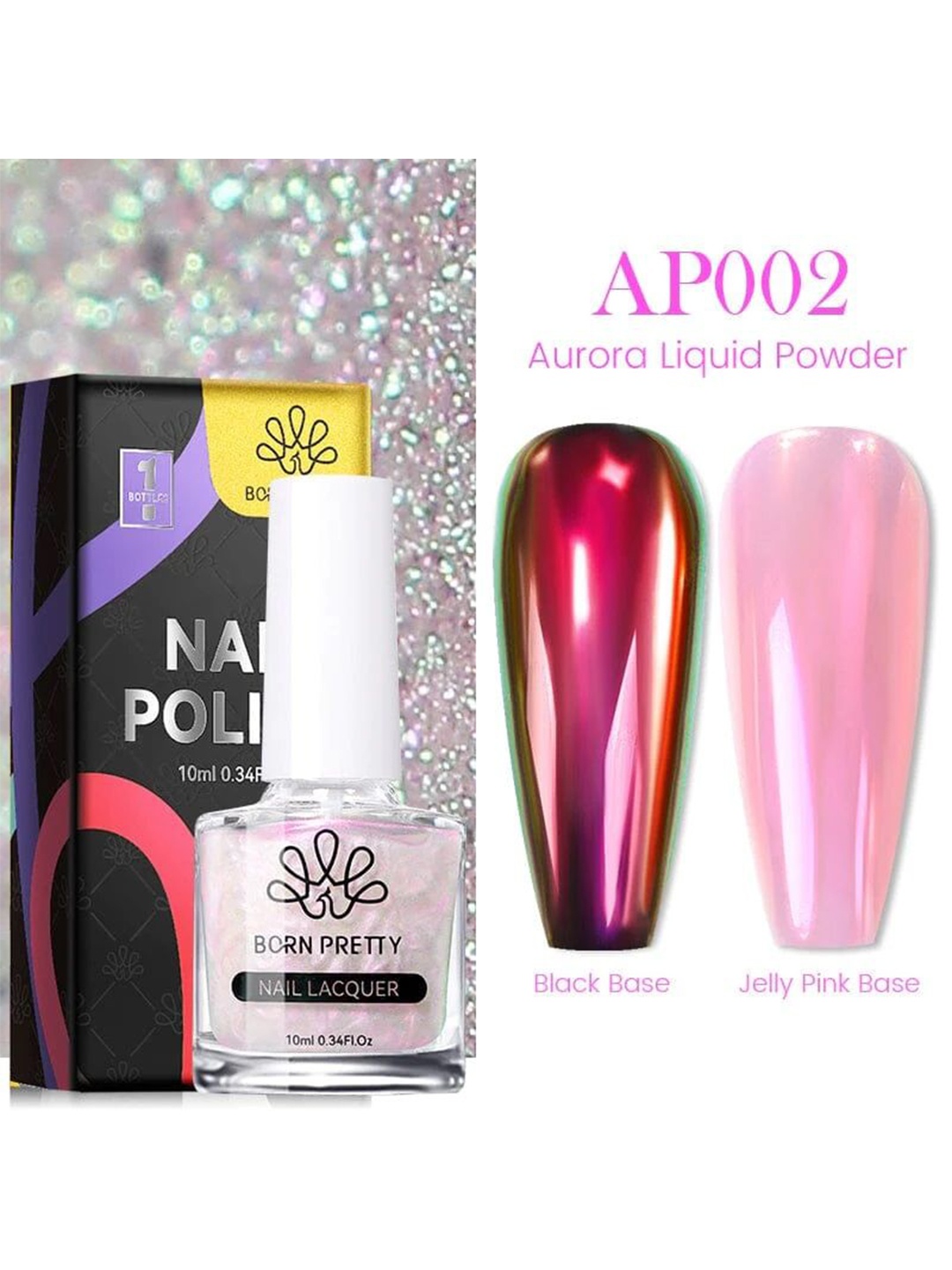 

BORN PRETTY Metallic Chameleon Long Lasting Gel Nail Polish 10ml - AP002, Pink