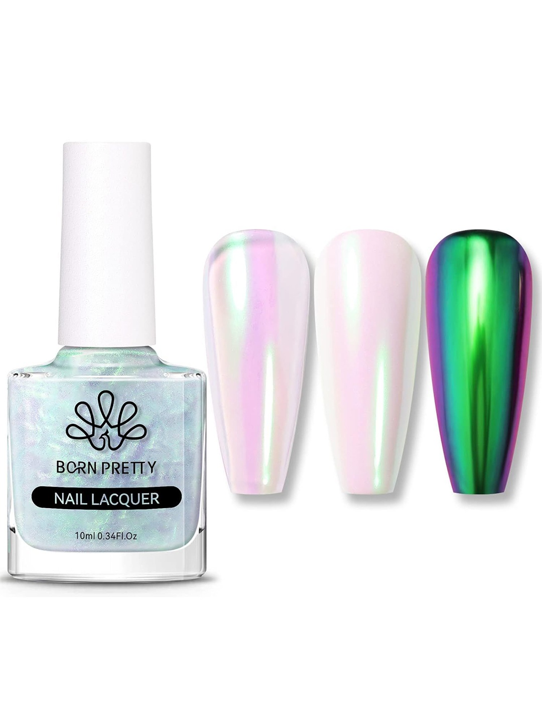 

BORN PRETTY Chrome Mirror Long Lasting Gel Nail Polish 10ml - AP001, Green