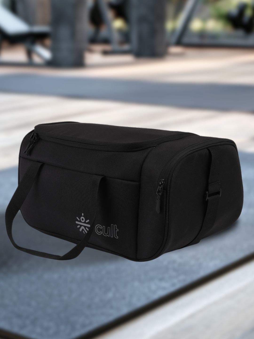 

CULT Medium Reversible Sports or Gym Duffel Bag, Black