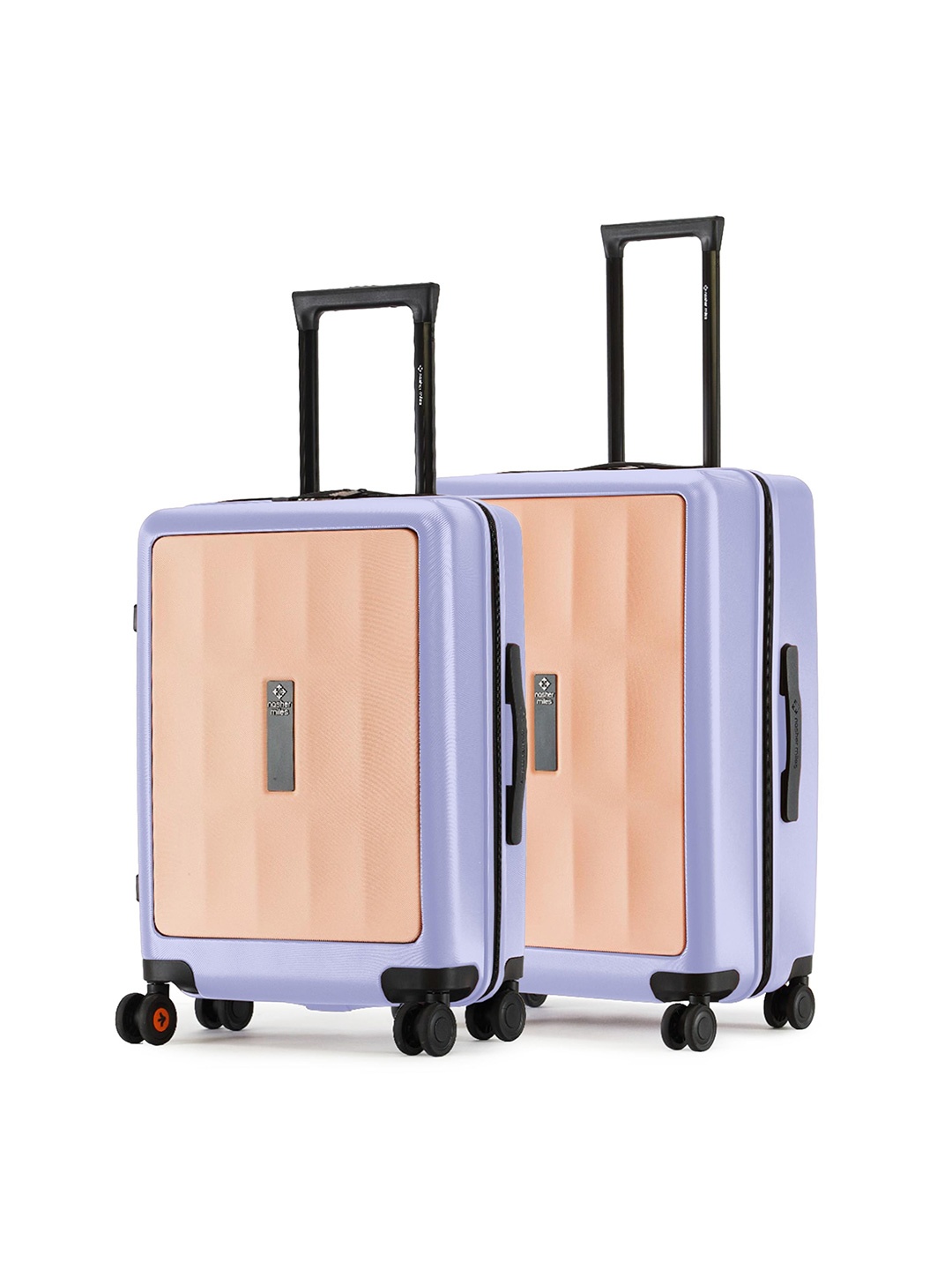 

Nasher Miles Zanzibar Polycarbonate Set of 2 S/M Peach Lavender Trolley Bags (55-65 cm)