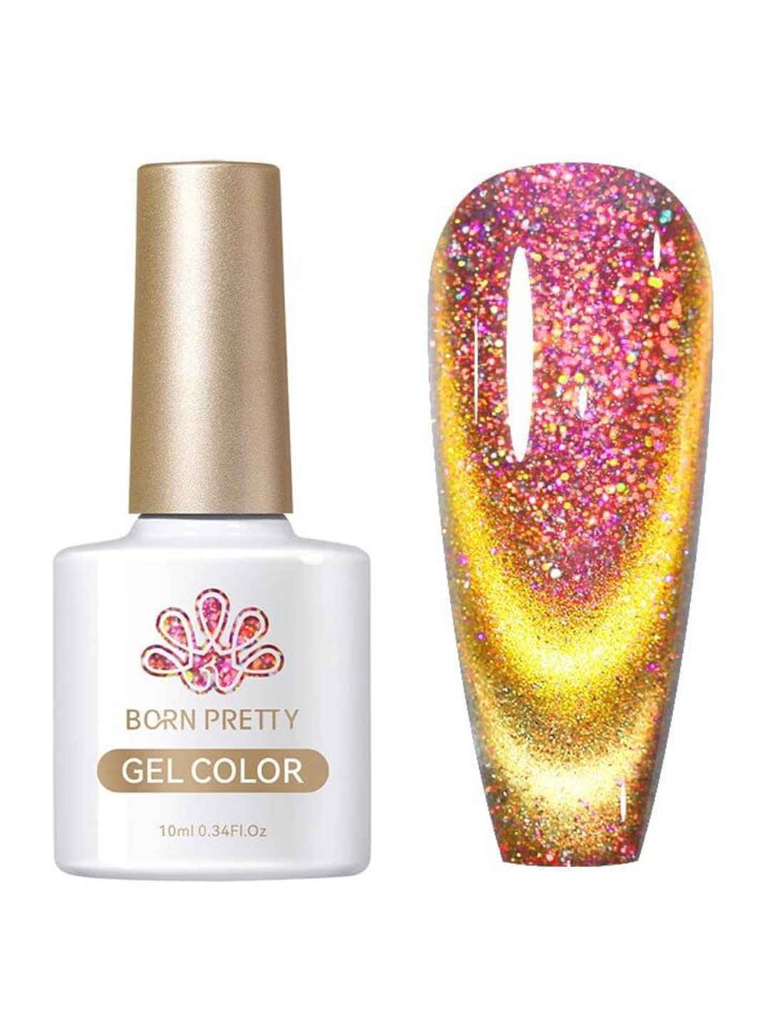 

BORN PRETTY 9D Magnetic Chameleon Long Lasting Gel Nail Polish 10ml - RG04, Pink