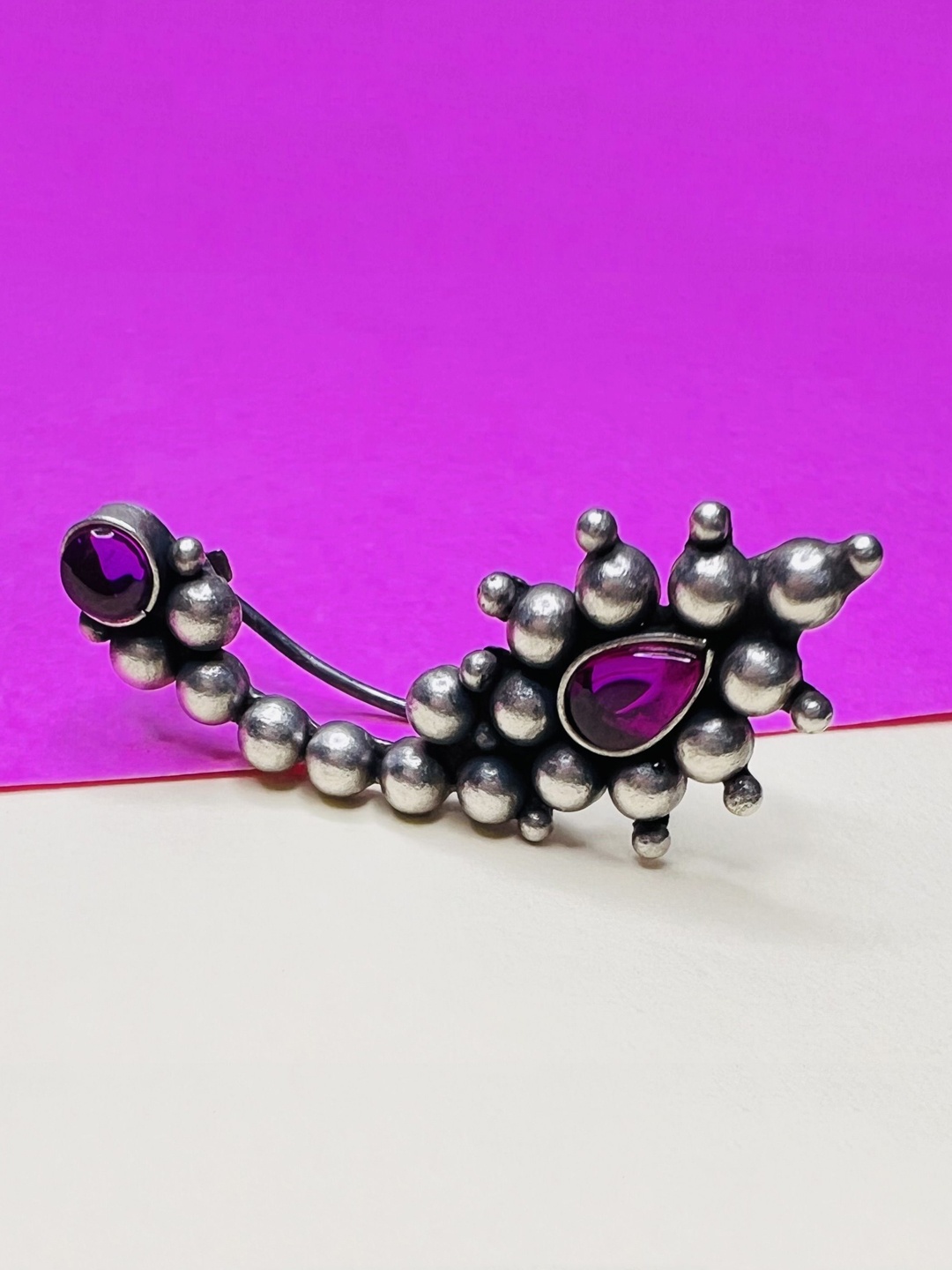 

Arte Jewels Sterling Silver Stone Studded Ring Nosepin