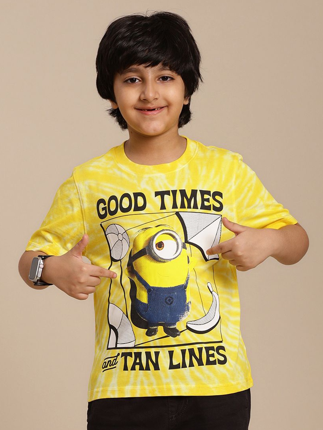 

Kids Ville Boys Minions Printed Pure Cotton T-Shirt, Yellow